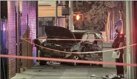  ?? FRAME FROM VIDEO BY AIO FILMZ ?? San Jose police shut down eastbound and westbound lanes of East Santa Clara Street from Ninth to 11th streets due to a three-vehicle crash that sent two people to the hospital in critical condition and resulted in one fatality on Sept. 2.