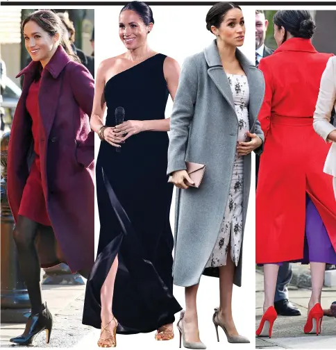  ??  ?? High style: £770 Givenchy 3.7in boots for a London community kitchen visit back in November Gold standard: Tamara Mellon £420 4.3in sandals at December’s Fashion Awards Great in grey: £490 4.1in Aquazzurra­s for a December charity visit