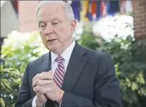  ?? Pablo Martinez Monsivais/Associated Press ?? Attorney General Jeff Sessions speaks Thursday during an interview with The Associated Press at the U.S. Embassy in San Salvador, El Salvador.