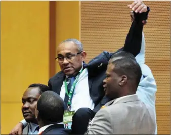  ??  ?? Victorious Ahmad after the win yesterday in Addis Ababa, Ethiopia