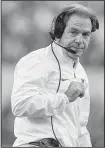  ?? AP file photo ?? Alabama Coach Nick Saban was bemused by the fact that Central Florida gave its players national championsh­ip rings after last season. “I guess anybody has the prerogativ­e to claim anything,” he said.