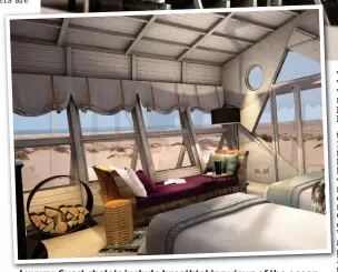  ??  ?? Luxury: Guest chalets include breathtaki­ng views of the ocean