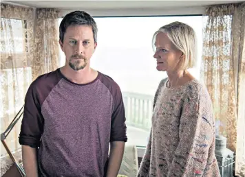  ??  ?? Lee Ingleby and Hermione Norris in Innocent (above); Munroe Bergdorf in What Makes a Woman? (below left)