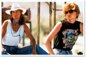  ??  ?? LEGENDS: Susan Sarandon and Geena Davis in 1991 film Thelma & Louise