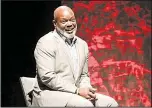  ?? Special to the Democrat-Gazette/LAUREN McCULLOUGH ?? Former Dallas Cowboy Emmitt Smith speaks to high school athletes Saturday night at the All-Arkansas Preps Awards Banquet in Little Rock.
