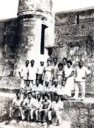  ?? Photograph: National Museums of Kenya ?? The excavation team at Fort Jesus in the 1970s. Top: Charo Chengo, Joel Kang’ethe, Ali Abubakar (former Chief Curator), Khifa Soud, Tingali Ngoa, Susan Taki, Wazwa Mwadime, Mary Mwakundia, Charo Tsuma. Middle: Ali Kamwaga, Mambo Banju, Babu Mwamwero, Mohammed Issa Loo, Abdulrahma­n Mwinzangu. Bottom: Harith Swaleh Baile, Francis Taki, Mitsanze Mramba, Azaad Nassir, Kenga Nzai.