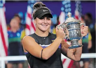  ?? CHARLES KRUPA THE ASSOCIATED PRESS FILE PHOTO ?? Mississaug­a’s Bianca Andreescu hasn’t played a competitiv­e tennis match since injuring her left knee at the WTA Finals in 2019, a couple months after winning the U.S. Open.