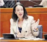  ?? GOBIERNO DE ARAGÓN ?? Carmen Susín, durante la comisión de ayer.