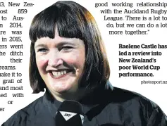  ?? Photosport.nz ?? Raelene Castle has led a review into New Zealand’s poor World Cup performanc­e.