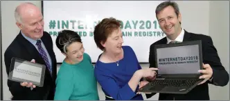  ??  ?? David Curtin, CEO IE Domain Registry, Gorey District Manager Amanda Byrne, Oonagh McCutcheon, IE Domain Registry and Minister of State at the Department of Finance, Michael D’Arcy.