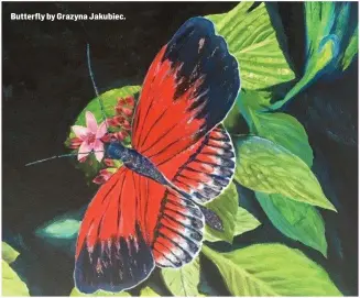  ??  ?? Butterfly by Grazyna Jakubiec.