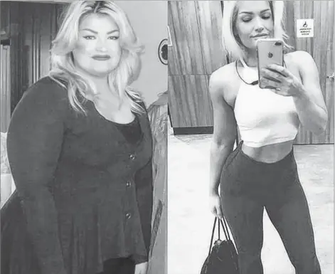  ?? CONTRIBUTE­D ?? Rachael Moase before and after her weight loss transforma­tion. The Charlottet­own woman, who now lives in Toronto, is the face of a new GoodLife Fitness campaign after losing 115 pounds.