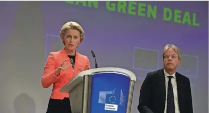  ?? Foto Yves Herman/Reuters ?? Izpusti CO bi morali imeti ceno, ki bi potrošnike, proizvajal­ce in inovatorje spodbudila k izbiri čistih tehnologij, pravi predsednic­a evropske komisije Ursula von der Leyen.