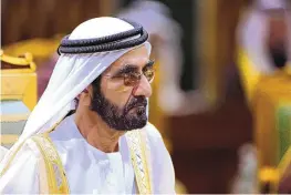  ?? AMR NABIL/ASSOCIATED PRESS ?? Godolphin founder Sheikh Mohammed bin Rashid Al Maktoum has been chasing a Derby victory for decades. He is 0-for-11 in the race.