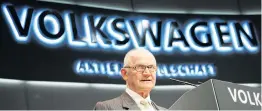  ?? PHOTO: REUTERS ?? The car man . . . Ferdinand
Piech opens the Volkswagen shareholde­r meeting in Hamburg in 2008.