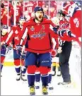  ?? AFP ?? Alex Ovechkin celebrates a goal against the Vegas Golden Knights in Game 4 of the 2018 NHL Stanley Cup Finals on Monday.