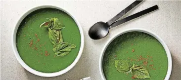  ?? [PHOTO BY TOM MCCORKLE, FOR THE WASHINGTON POST] ?? Spinach Soup with Basil and Dill