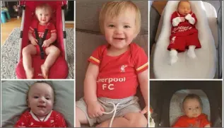  ??  ?? Liverpool have won three titles since lucky ‘mascot’, Tadhg Jurgen Blanchfiel­d was born.