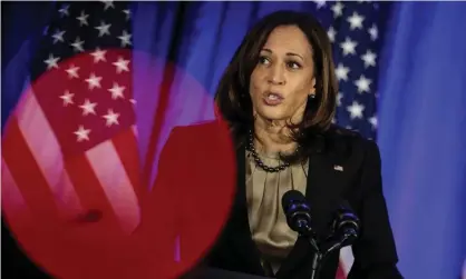  ?? Photograph: Oliver Contreras/EPA ?? Kamala Harris speaks in Washington DC on 14 December.