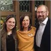  ?? PHOTO COURTESY OF DR. SAMIA BORCHERS. ?? Dr.’s Christina and Samia Borchers with friend Dr. Jim Case duringOakw­oodHistori­cal Society’s secondHoli­day Home Tour on December 7, 2019, in Bough Bend’s library.