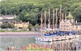  ??  ?? Boats line up on pretty Porlock Weir. Below, stunning accommodat­ion and fine food at Locanda on the Weir