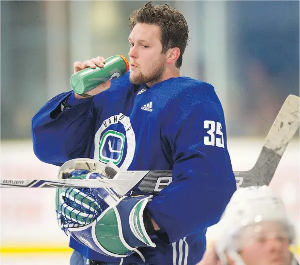  ?? JASON PAYNE/PNG FILES ?? Goalie Thatcher Demko has been called up to the NHL by the Vancouver Canucks, where he will back up Jacob Markstrom.