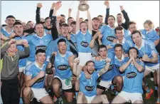  ??  ?? Newtown Blues, who successful­ly defended their Louth Senior Football title as well as landing the Cardinal O’Donnell Cup.