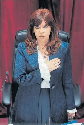  ??  ?? Molesta. Cristina Kirchner por la mención de recesión en su gestión.