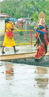  ??  ?? Hindu devotees during the firewalkin­g ritual at the Bhagwati Temple Korocirici­ri in Nausori on August 2, 2020.