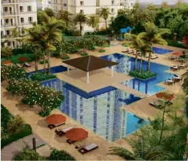  ??  ?? The North Tower features a 200-sqm pool.