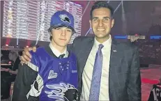  ?? SUBMITTED ?? Brady Burns, left, was selected in the second round of the QMJHL draft recently. He is pictured alongside Trevor Georgie, president and general manager of the Saint John Sea Dogs