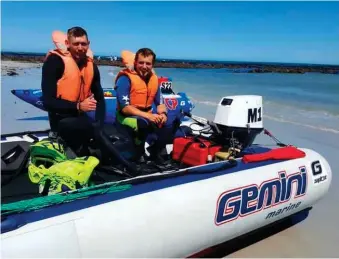  ?? Photo: Elaine van der Toorn ?? Wade Ball and Bobby Shaw, current national companions for the modified class were practising for the Trans Agulhas at Melkbosstr­and last weekend.