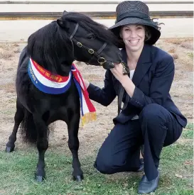  ??  ?? Karen Inguanzo of Neerim was all smiles after winning champion with Jocola Moses last year.