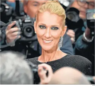  ?? EFE ?? La cantante Celine Dion en una gala celebrada en el año 2019.