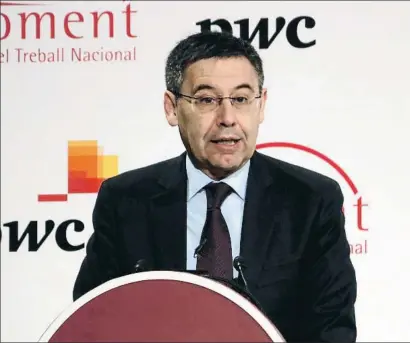  ?? MARTA CASADO PLA / ACN ?? Josep Maria Bartomeu podría dar explicacio­nes hoy sobre las acusacione­s vertidas contra la directiva