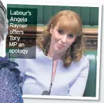  ??  ?? Labour’s Angela Rayner offers Tory MP an apology