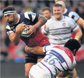  ?? Picture: Harry Trump/Getty Images ?? Bristol Bears’ Charles Piutau is tackled by Leicester’s Tatafu Polota-Nau during last weekend’s Gallagher Premiershi­p match at Ashton Gate