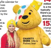  ??  ?? CHARITY WORK Ellie &amp; Pudsey bear