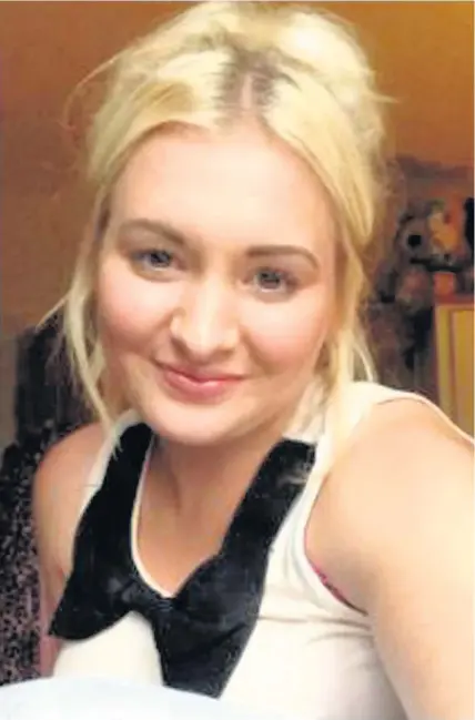  ??  ?? > ‘Chased through the streets like an animal’: Sophie Taylor, 22, from Cardiff, died in the horrific car crash