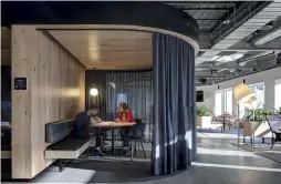  ??  ?? Above — Architectu­s used virtual reality to design its own Melbourne office, allowing the design team and office users to “experience” the space before it was built. The left side shows the render image of a particular space and the right image is the...