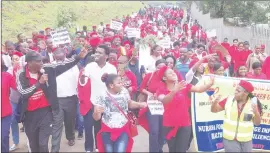  ?? (File pic) ?? Nurses marching during one of their protest actions.