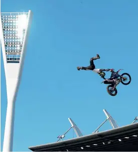  ?? ?? Far right: Motorcycle­s were a high-flying attraction at GMHBA Stadium in 2018. Pictures: Peter Ristevski and Getty Images