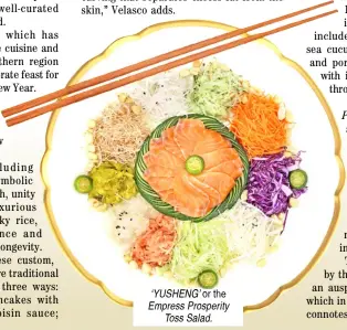  ?? ?? ‘YUSHENG’ or the Empress Prosperity Toss Salad.