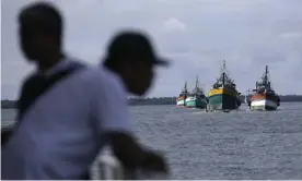  ?? Wednesday. Photograph: Dita Alangkara/AP ?? A tuna fishing boat based in the Pacific island nation of Fiji that has been accused of essentiall­y enslaving its crew was blocked on