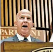  ?? RICHARD DREW/AP ?? New York Police Commission­er James O’Neill announces the firing of an officer involved in the Eric Garner case.