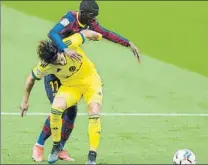  ?? FOTO: PERE PUNTÍ ?? Dembélé, muy activo.
Jugó mucho pero no resolvió nada