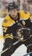  ?? STAFF FILE PHOTO BY CHRISTOPHE­R EVANS ?? WAITING GAME: The Bruins may get Patrice Bergeron back on the ice for tonight’s Game 5 at the Garden.