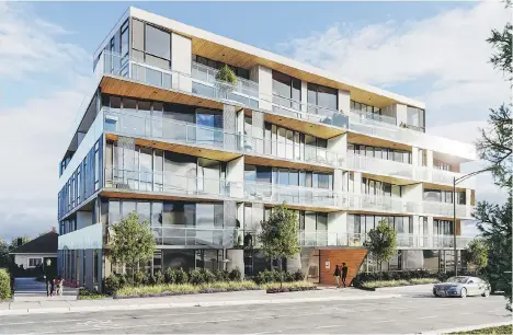  ??  ?? An artist’s rendering of Winona on Cambie, which comprises 38 homes ranging up to more than 2,100 square feet and priced from $900,000.