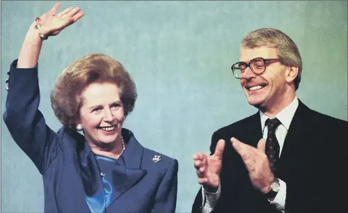  ?? PICTURES: PA WIRE. ?? LEGACY FEARS: Former Prime Minister Margaret Thatcher with her successor John Major. Newly released documents show they fell out over the economy.