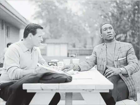  ?? UNIVERSAL PICTURES THE ASSOCIATED PRESS ?? Viggo Mortensen, left, and Mahershala Ali in "Green Book," a simple and straightfo­rward mainstream family movie.